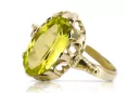 Péridot jaune Or jaune 14 carats Anneau Artisanat vintage vrc134y